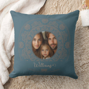 Coussin Portrait de famille personnalisé Gold Rococo Manda