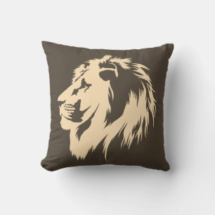Coussin Portrait de Lion (sable)