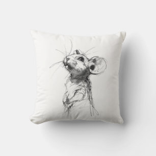 Coussin Portrait de Souris Mignon