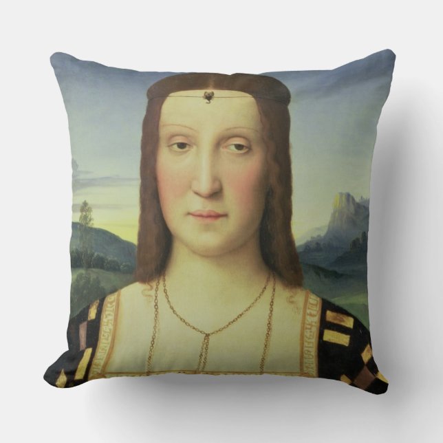 Coussin Portrait d'Elizabeth Gonzaga, c.1504 (huile sur le (Recto)