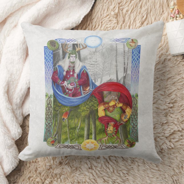 Coussin Portrait double du roi saint et du roi chêne (Couverture)
