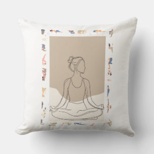 Coussin Portrait minimaliste pour femme d'une ligne