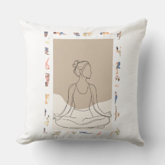 Coussin Portrait minimaliste pour femme d'une ligne