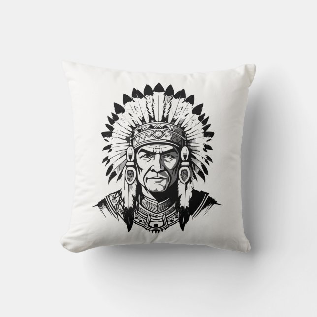 Coussin Portrait of a Native American old Chief (Recto)