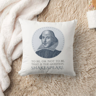 Coussin Portrait Shakespeare avec à être ou à ne pas ê