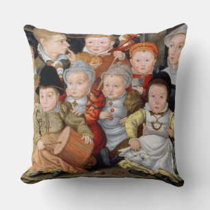Coussin Portrait T33337 d'une mère avec son childre huit