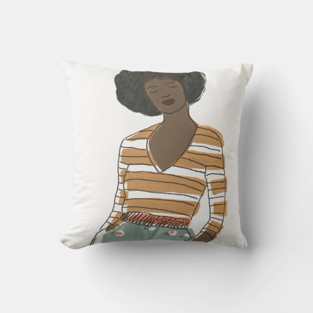 Coussin Portrait Vignette de mode (Recto)