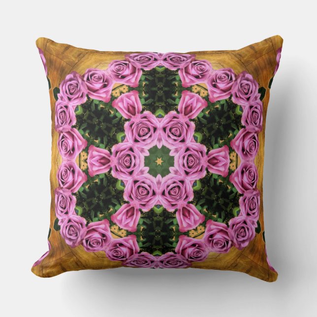 Coussin Positions de présences roses (Recto)