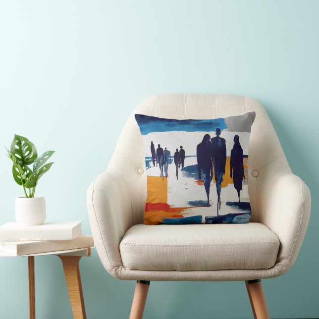 Coussin Post-Storm Wanderers – Abstract Figures (Chaise)