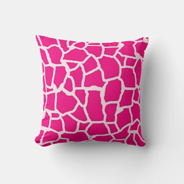 Coussin Poster de animal de girafe rose vif (Recto)