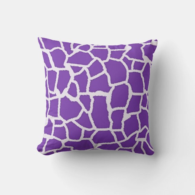 Coussin Poster de animal de girafe violet (Recto)