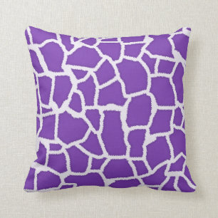 Coussin Poster de animal de girafe violet