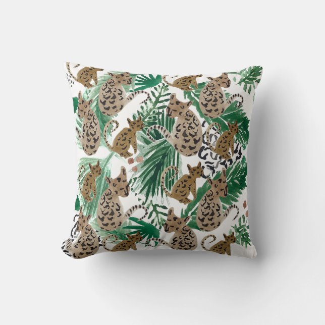 Coussin Poster de animal d'illustration Jaguar Aquarelle (Recto)