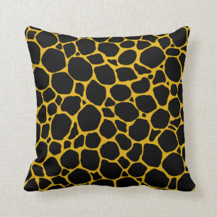 Coussin Poster de animal jaune noir et moutarde