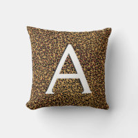 Poster de animal léopard avec initial monogramme