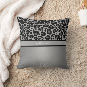 Coussin Poster de animal léopard Cheetah Silver Grey