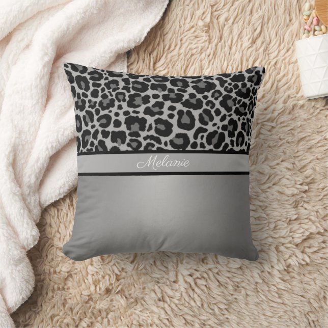 Coussin Poster de animal léopard Cheetah Silver Grey (Couverture)