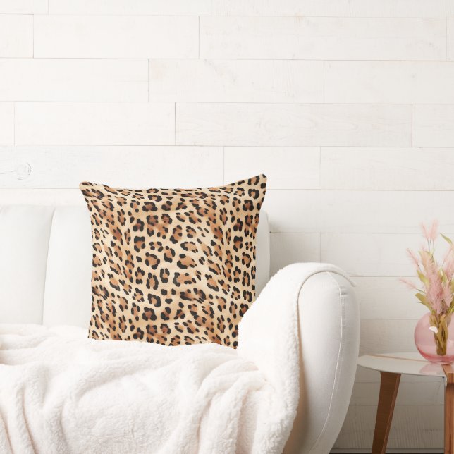 Coussin Poster de animal Leopard de crème (Canapé)