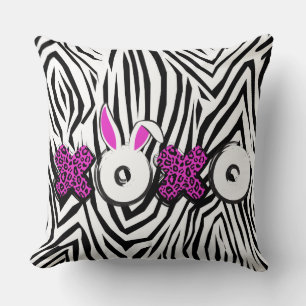 Coussin Poster de animal XOXO noir blanc Zebra