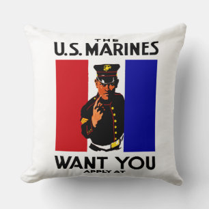 Coussin Poster de recrutement maritime vintage de la Premi