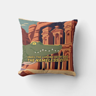 Coussin Poster de voyage de ville sans nom Lovecraft Cthul
