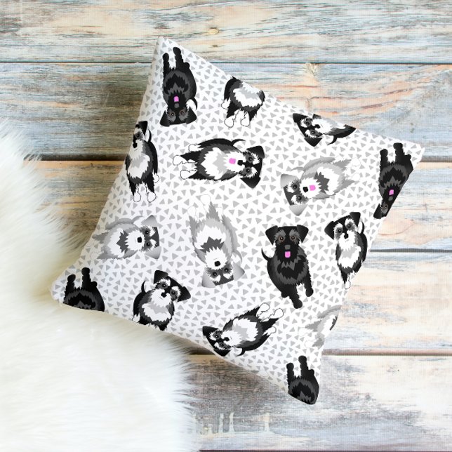 Coussin Poster Jamais Trop de Schnauzers (Créateur téléchargé)