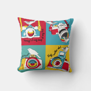Coussin Poster lumineux dans le style pop art avec image o