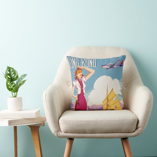 Coussin Poster publicitaire vintage Northwest Airlines (Chaise)