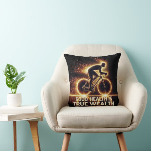Coussin Poster santé avec Neon Cyclist
