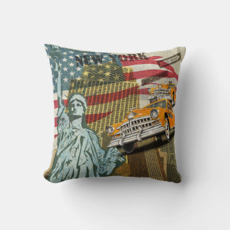 Coussin Poster vintage de New York.