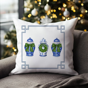 Coussin Pots de gingembre de style chinois pour les fêtes