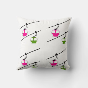 Coussin Pouce verte et rose