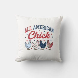 Coussin Poulet patriotique tout américain Design de t-shir