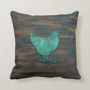 Coussin Poulet rustique (Teal)