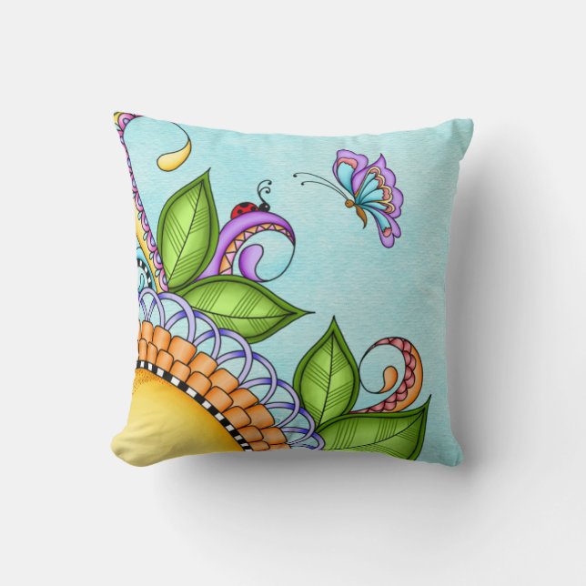 Coussin Poumon de laine et de papillon (Recto)