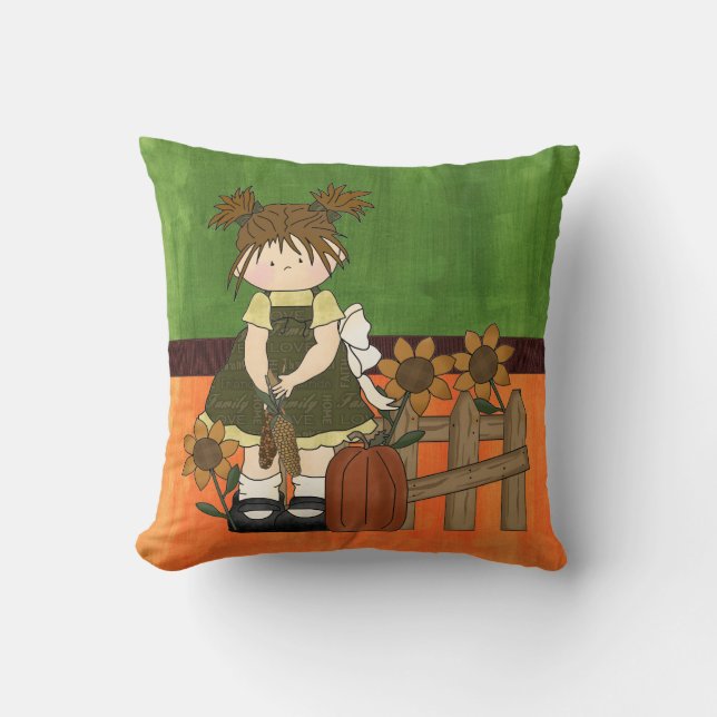 Coussin Poupée de chiffon adorable de pays (Recto)