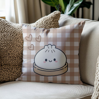 Coussin Poupée en vichy marron