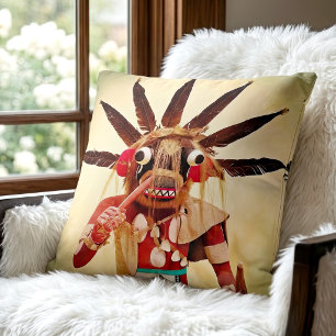 Coussin Poupée Kachina Statue en bois amérindien audacieus