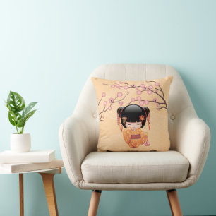 Coussin Poupée Kokeshi Ume - Fille Geisha Japonaise de la
