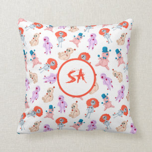 Coussin Poupées Vaudou Halloween Épouvantables Rouge Rose 