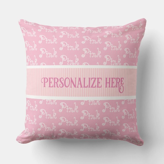 Coussin Pouponnière rose (Recto)