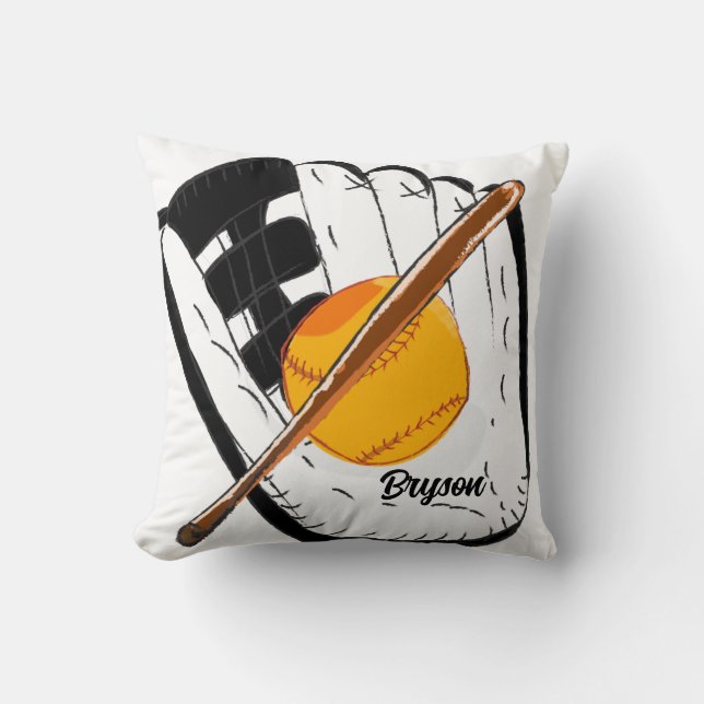 Coussin pour Boys Room avec Baseball Design (Recto)