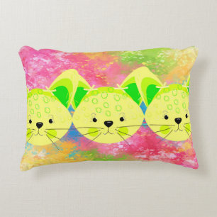 Coussin pour Enfants Chambre avec Chats Jaunes