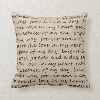 Coussin Pour toujours et un poème de jour