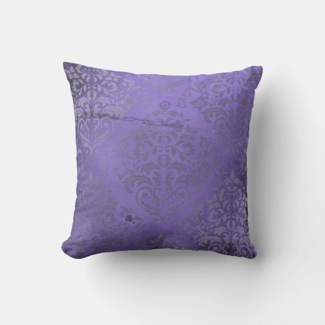 Coussin Pourpre affligé de damassé (Recto)