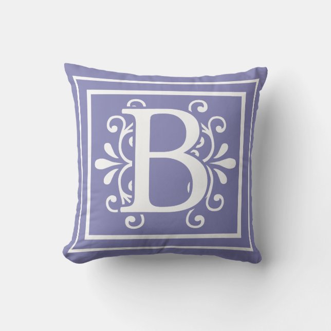 Coussin Pourpre de bigorneau de monogramme de la lettre B (Recto)