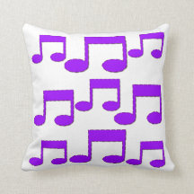 Coussin pourpre de coussin de thème de notes de