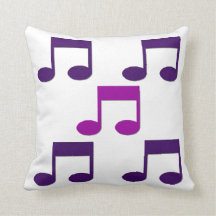 Coussin pourpre de coussin de thème de notes de