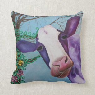 Coussin pourpre de MoJo d'Américain de vache