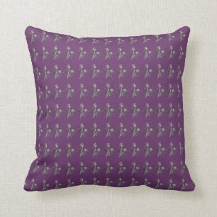 Coussin pourpre de motif de fleur de chardon